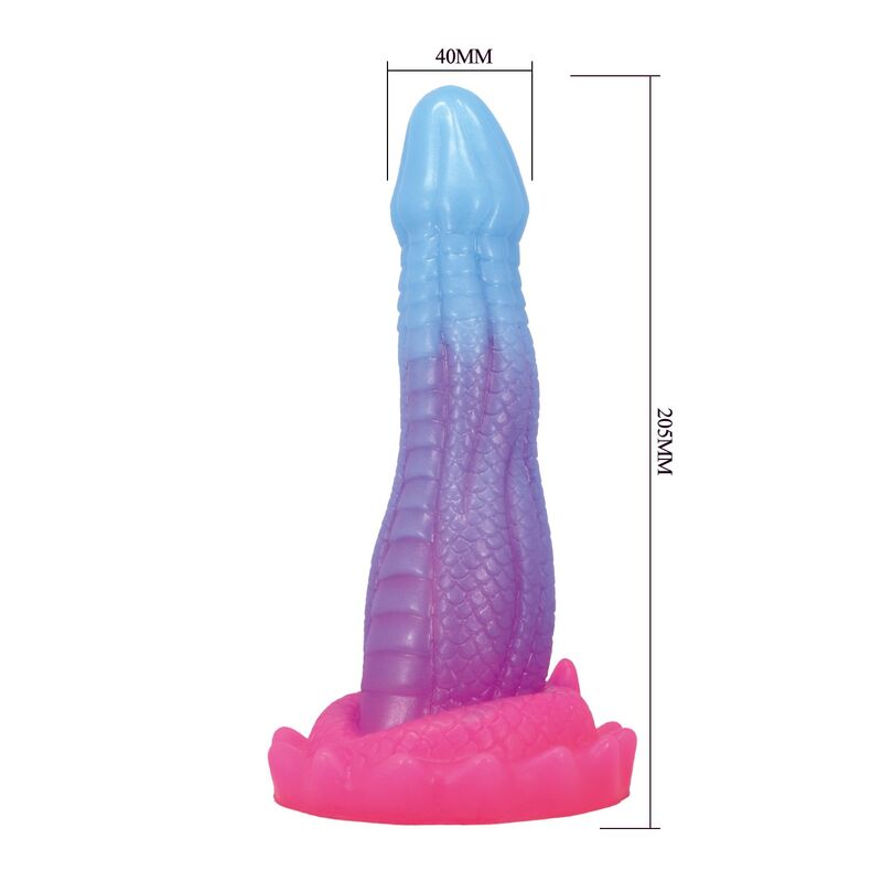 POWER MONSTERS - VOID PYTHON DILDO FANTASÍA CON VENTOSA 20,5 CM Ø 5,2 CM AZUL, LILA Y ROSA