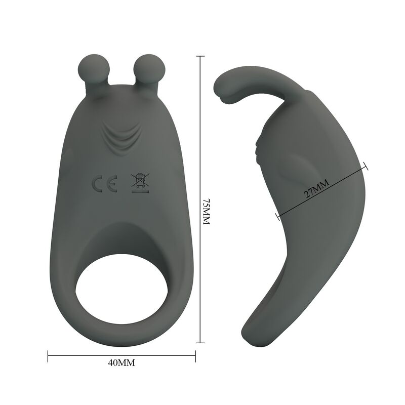PRETTY LOVE - ANILLO VIBRADOR RECARGABLE CON ESTIMULADOR DE CONEJO