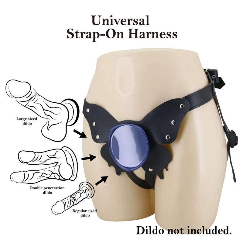 PRETTY LOVE - ARNÉS UNIVERSAL TIPO BRAGA PARA STRAP-ON NEGRO Y AZUL