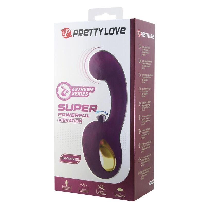 PRETTY LOVE - BRYNNLEE VIBRADOR CON ESTIMULADOR ORAL RECARGABLE 10 VIBRACIONES Y 5 FUNCIONES DE LAMIDO MORADO