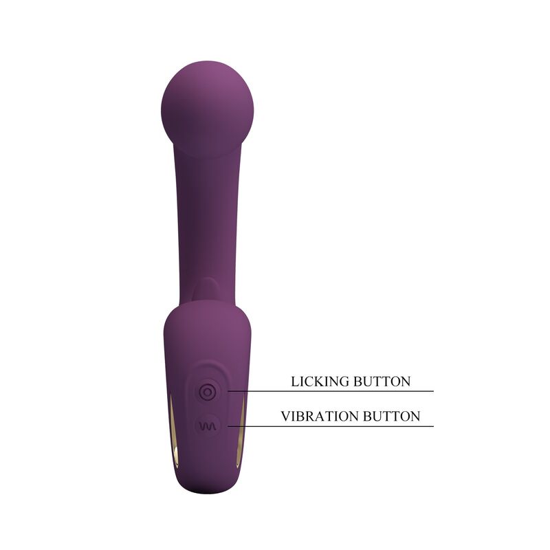PRETTY LOVE - BRYNNLEE VIBRADOR CON ESTIMULADOR ORAL RECARGABLE 10 VIBRACIONES Y 5 FUNCIONES DE LAMIDO MORADO