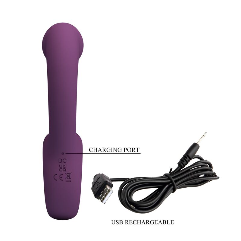 PRETTY LOVE - BRYNNLEE VIBRADOR CON ESTIMULADOR ORAL RECARGABLE 10 VIBRACIONES Y 5 FUNCIONES DE LAMIDO MORADO