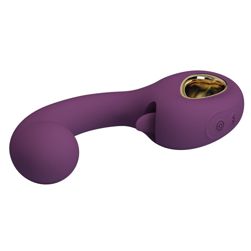 PRETTY LOVE - BRYNNLEE VIBRADOR CON ESTIMULADOR ORAL RECARGABLE 10 VIBRACIONES Y 5 FUNCIONES DE LAMIDO MORADO