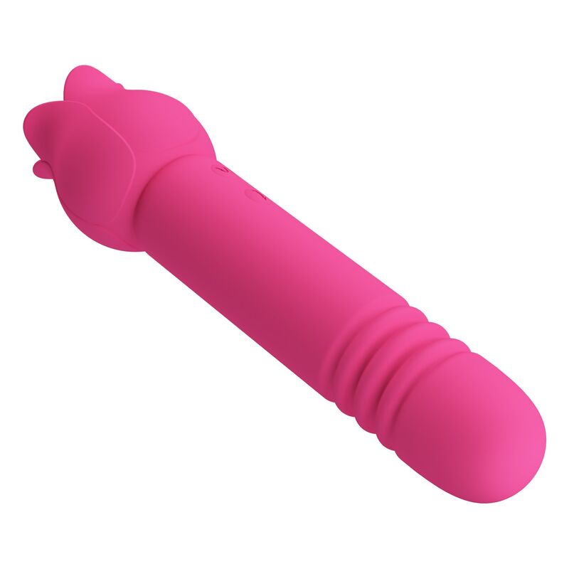 PRETTY LOVE - CHALEY VIBRADOR CON ESTIMULACIÓN ORAL, EMPUJE Y CLITORAL RECARGABLE ROSA