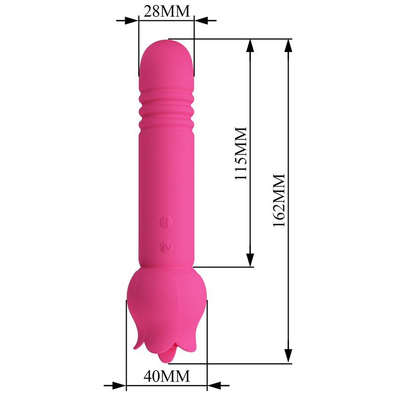 PRETTY LOVE - CHALEY VIBRADOR CON ESTIMULACIÓN ORAL, EMPUJE Y CLITORAL RECARGABLE ROSA