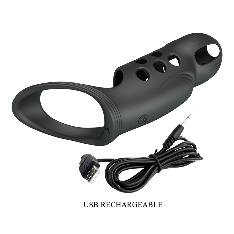 PRETTY LOVE - CRAIG ANILLO PARA PENE VIBRADOR RECARGABLE NEGRO