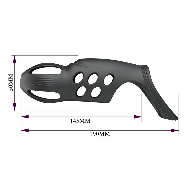 PRETTY LOVE - CRAIG ANILLO PARA PENE VIBRADOR RECARGABLE NEGRO