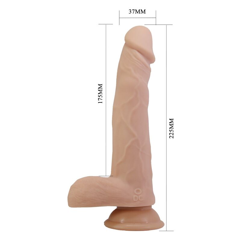 PRETTY LOVE - DAVEY DILDO VIBRADOR CON EMPUJE Y ROTACIÓN CONTROL REMOTO 22,5 CM Ø 4,8 CM COLOR NATURAL