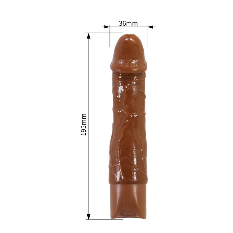 PRETTY LOVE - DONALD VIBRADOR REALÍSTICO 19,5 CM Ø 4 CM COLOR MARRÓN