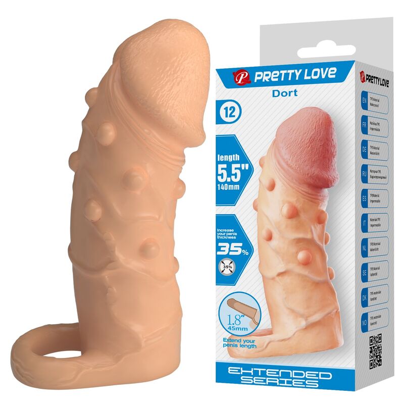 PRETTY LOVE - DORT FUNDA PARA PENE EXTENSORA 14 CM Ø 4 CM COLOR NATURAL