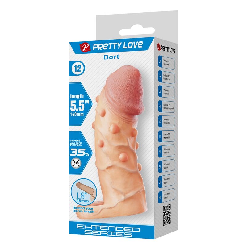 PRETTY LOVE - DORT FUNDA PARA PENE EXTENSORA 14 CM Ø 4 CM COLOR NATURAL