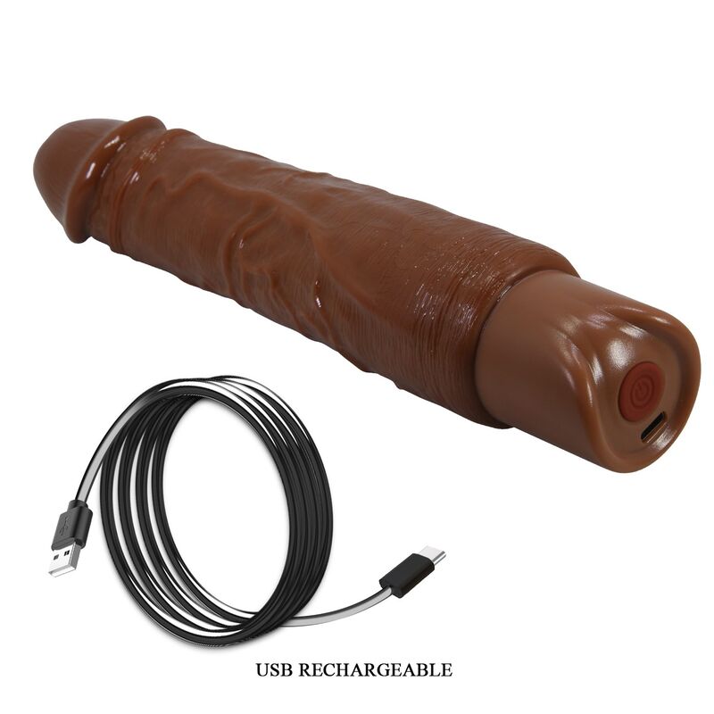 PRETTY LOVE - DUKE VIBRADOR REALÍSTICO 23,5 CM Ø 4,8 CM COLOR MARRÓN