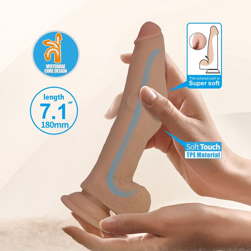 PRETTY LOVE - ELLCUMENT DILDO REALÍSTICO FLEXIBLE 18 CM Ø 4,5 CM TPE COLOR NATURAL