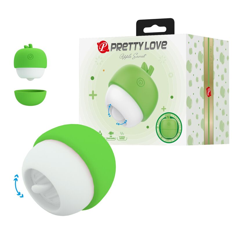 PRETTY LOVE - ESTIMULADOR CLITORAL CON EFECTO LENGUA RECARGABLE VERDE