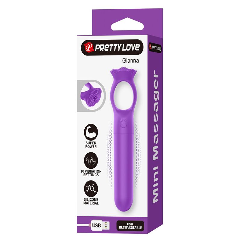 PRETTY LOVE - GIANA MINI MASAJEADOR VIBRADOR RECARGABLE MORADO