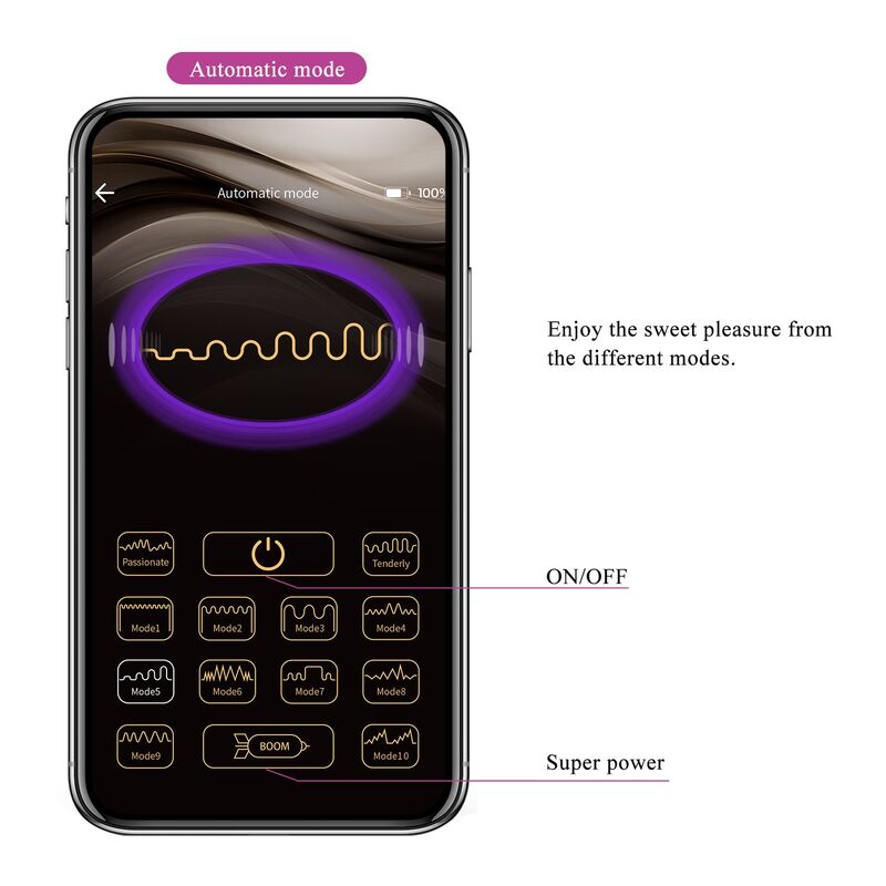 PRETTY LOVE - HUEVO VIBRADOR PULSEN CONTROL APP 12 FUNCIONES RECARGABLE USB ROSA