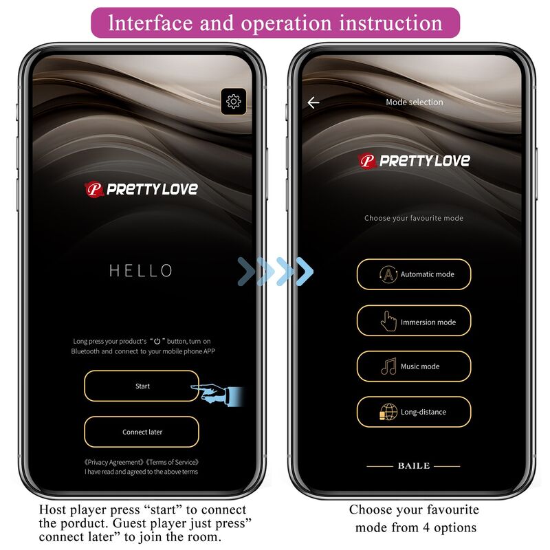PRETTY LOVE - HUEVO VIBRADOR PULSEN CONTROL APP 12 FUNCIONES RECARGABLE USB ROSA