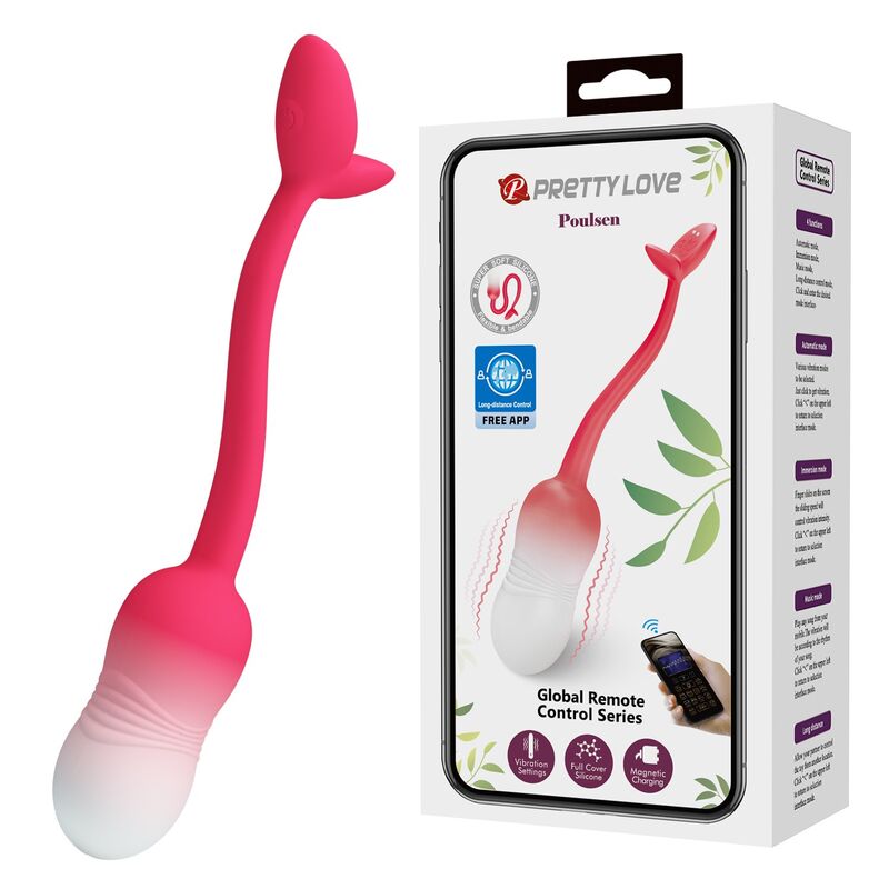 PRETTY LOVE - HUEVO VIBRADOR PULSEN CONTROL APP 12 FUNCIONES RECARGABLE USB ROSA