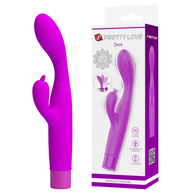 PRETTY LOVE - JENE VIBRADOR DOBLE ESTIMULACIÓN PARA PUNTO G Y CLÍTORIS MORADO