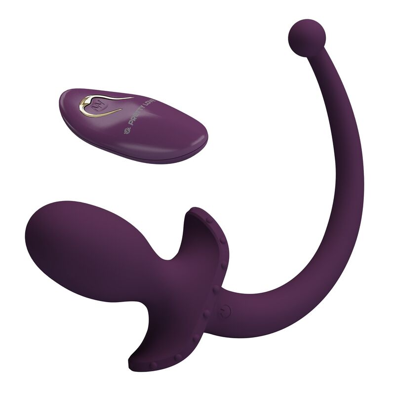 PRETTY LOVE - LIOEA PLUG ANAL CON COLA VIBRADOR 12 FUNCIONES COLOR MORADO CONTROL REMOTO