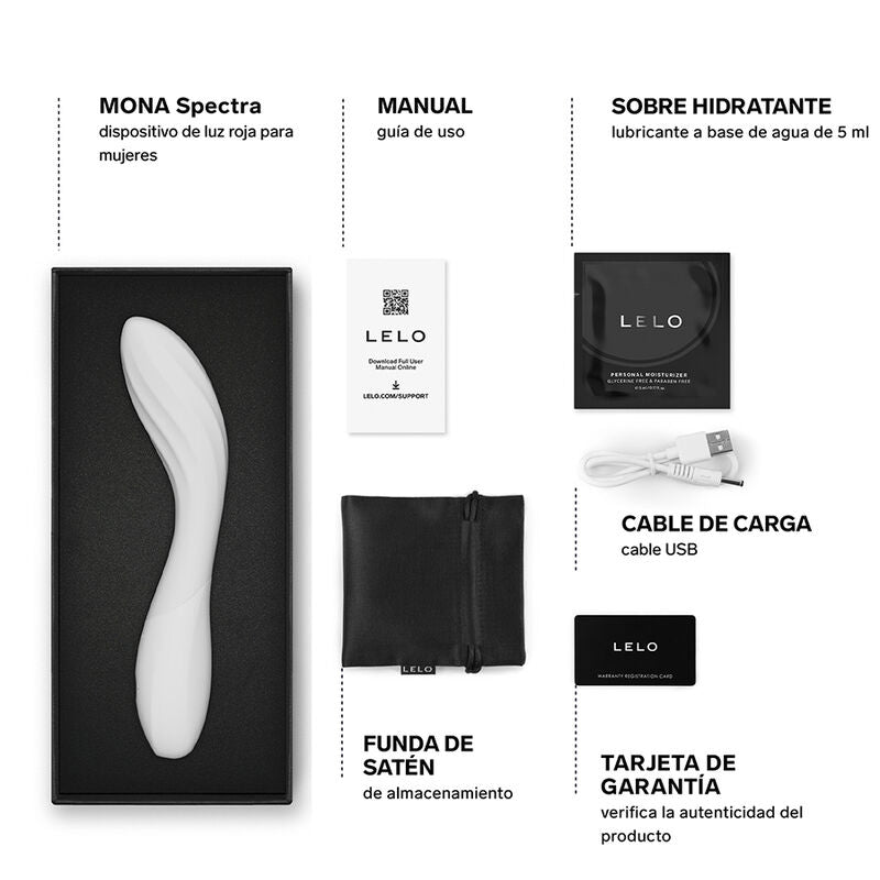 LELO - MONA SPECTRA MASAJEADOR ÍNTIMO CON LUZ ROJA RECARGABLE APP CONTROL