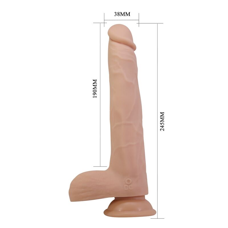 PRETTY LOVE - NOLAN DILDO VIBRADOR CON EMPUJE Y ROTACIÓN CONTROL REMOTO 24,5 CM Ø 5 CM COLOR NATURAL