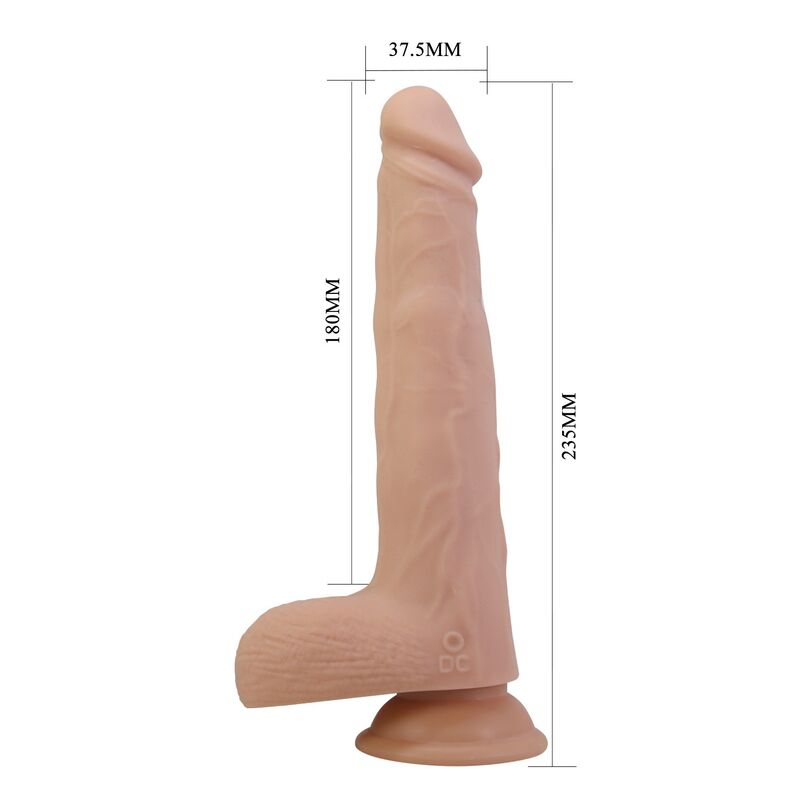 PRETTY LOVE - MILES DILDO VIBRADOR CON EMPUJE Y ROTACIÓN CONTROL REMOTO 23,5 CM Ø 4,8 CM COLOR NATURAL