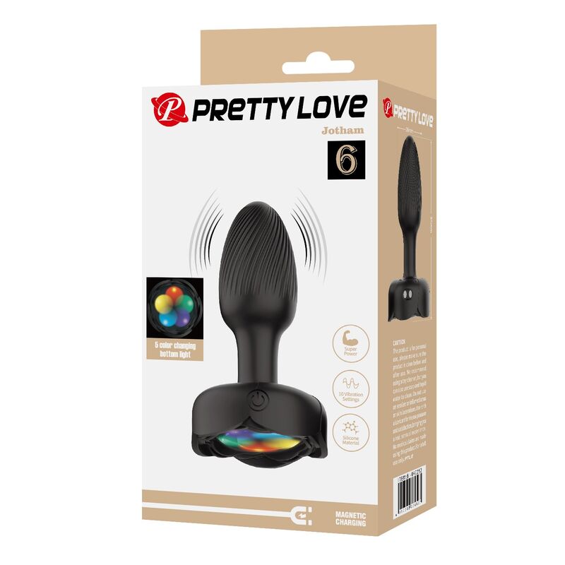 PRETTY LOVE - PLUG ANAL VIBRADOR 10 MODOS RECARGABLE NEGRO