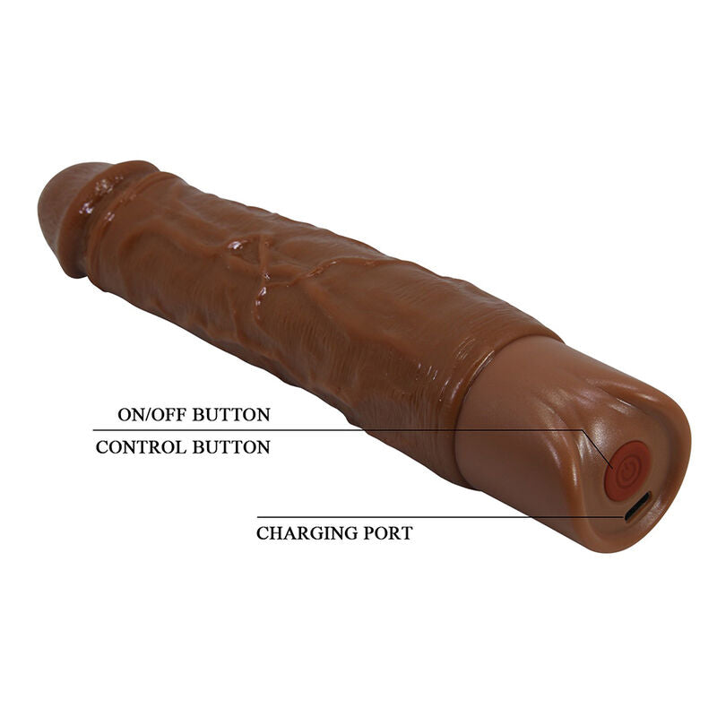 PRETTY LOVE - OWEN VIBRADOR REALÍSTICO 22,5 CM Ø 4,5 CM COLOR MARRÓN
