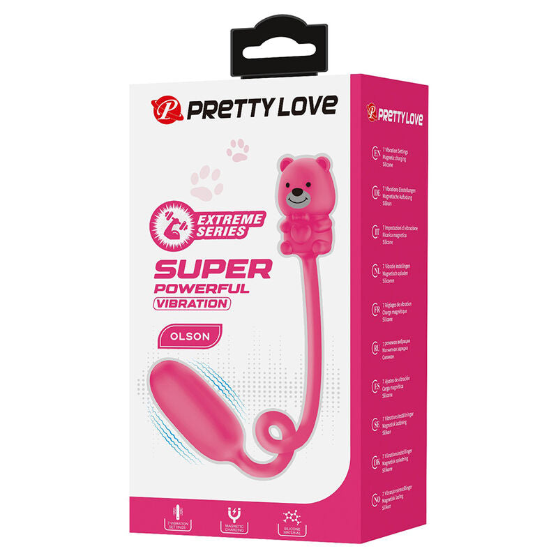 PRETTY LOVE - OLSON HUEVO VIBRADOR CON MANDO POR CABLE RECARGABLE ROSA