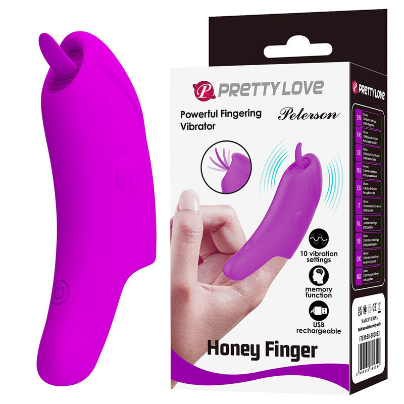 PRETTY LOVE - PETERSON HONEY FINGER VIBRADOR DE DEDO RECARGABLE MORADO