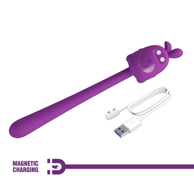 PRETTY LOVE - VIBRADOR FLEXIBLE CUTE BUNNY FLIRTING STICK RECARGABLE USB MORADO