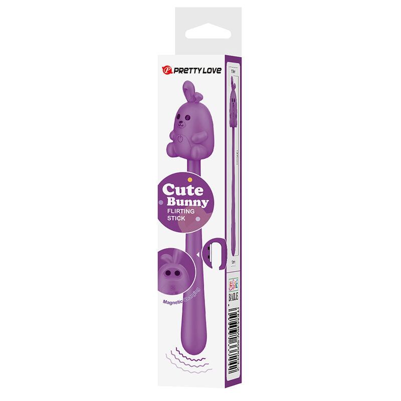 PRETTY LOVE - VIBRADOR FLEXIBLE CUTE BUNNY FLIRTING STICK RECARGABLE USB MORADO