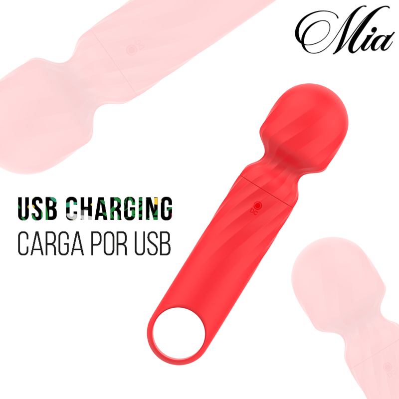 MIA - LUCY ELLEN MINI WAND MASSAGER RECARGABLE USB ROJO