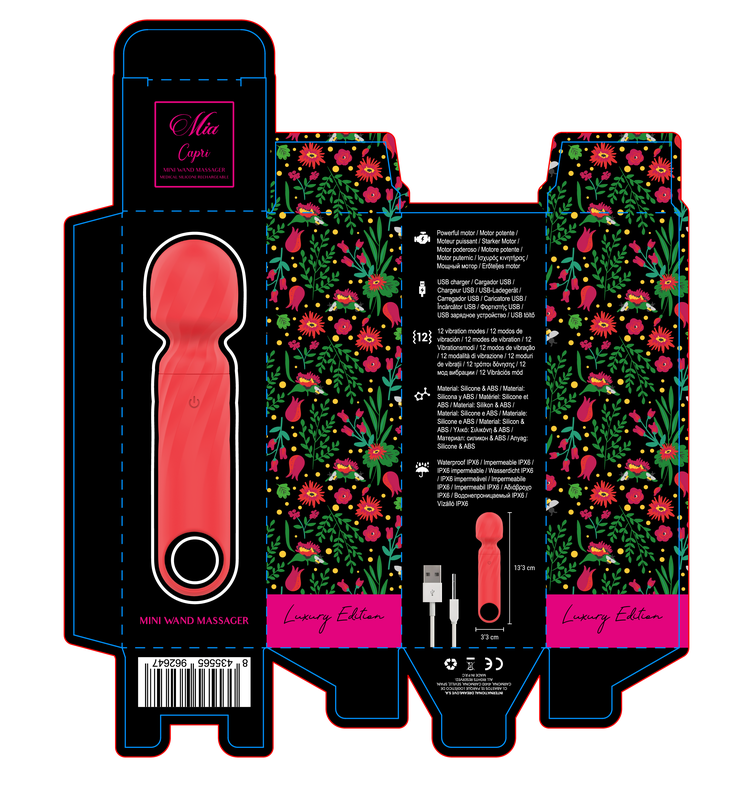 MIA - LUCY ELLEN MINI WAND MASSAGER RECARGABLE USB ROJO
