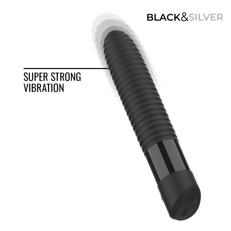 BLACK & SILVER - JOSEPH VIBRADOR RECARGABLE USB CON PANTALLA LED NEGRO