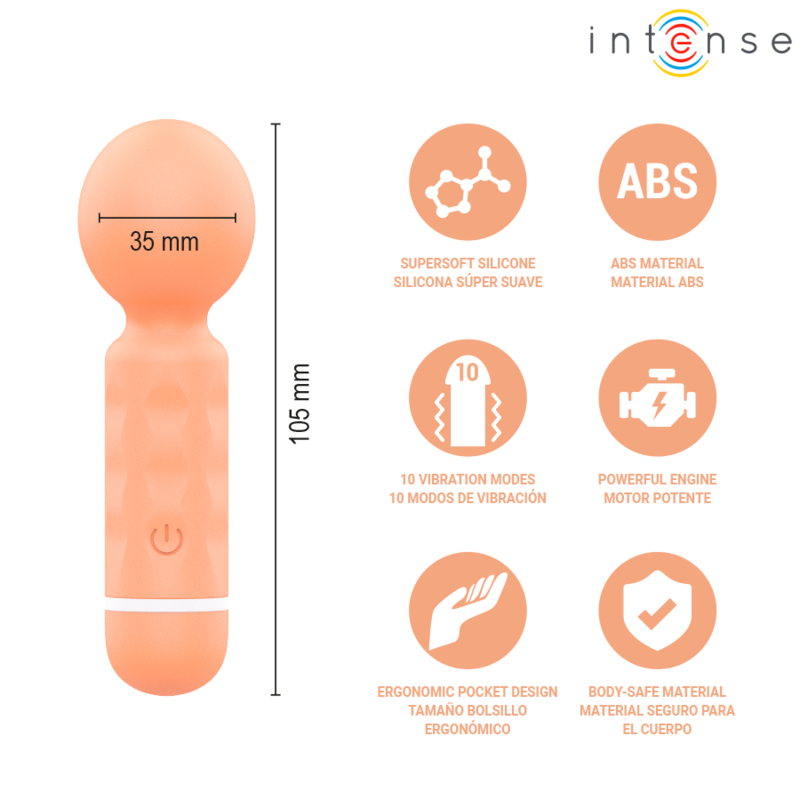INTENSE - JARED MINI WAND MASSAGER RECARGABLE USB NARANJA