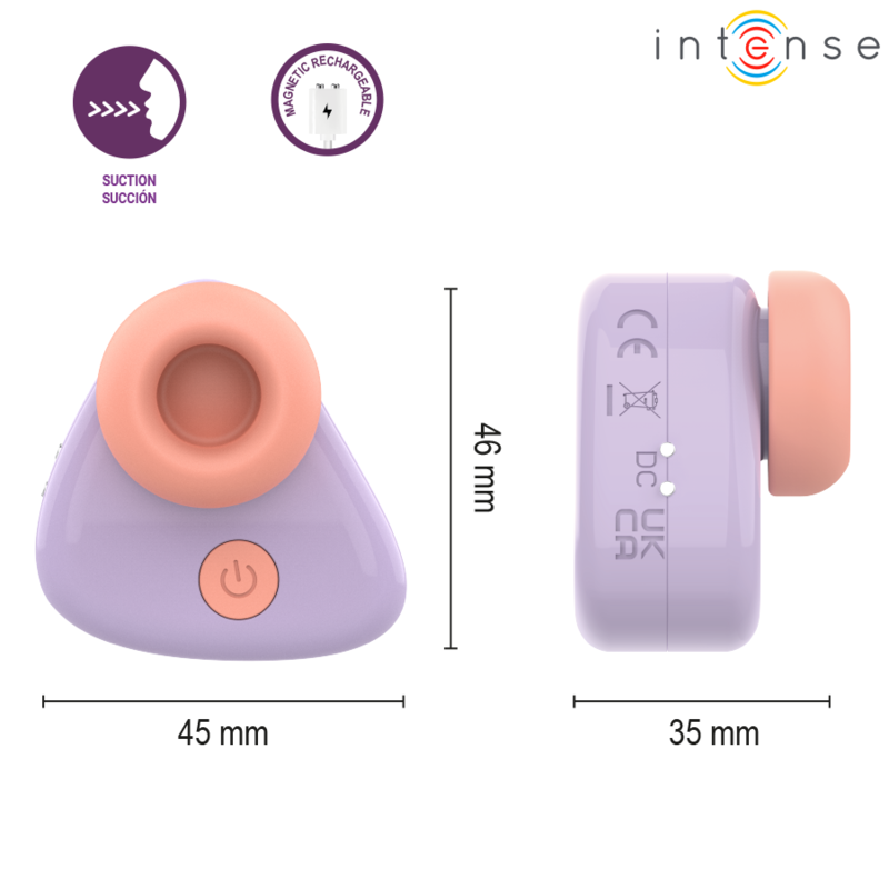 INTENSE - CUKI ESTIMULADOR DE CLÍTORIS POR SUCCIÓN RECARGABLE USB LILA