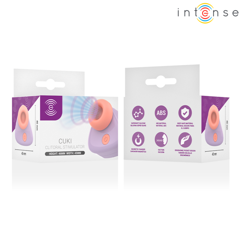 INTENSE - CUKI ESTIMULADOR DE CLÍTORIS POR SUCCIÓN RECARGABLE USB LILA
