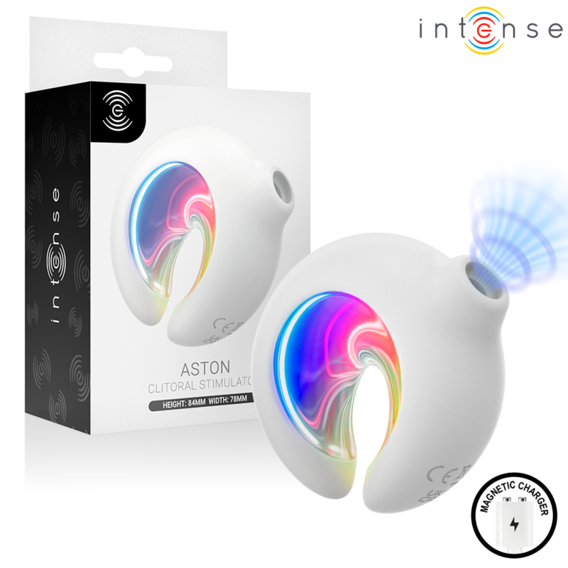 INTENSE - ASTON ESTIMULADOR DE CLÍTORIS POR SUCCIÓN Y VIBRACIÓN RECARGABLE USB BLANCO