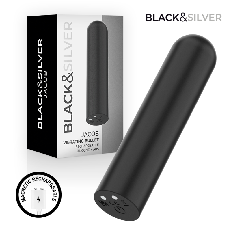 BLACK & SILVER - JACOB BALA VIBRADORA RECARGABLE USB NEGRO