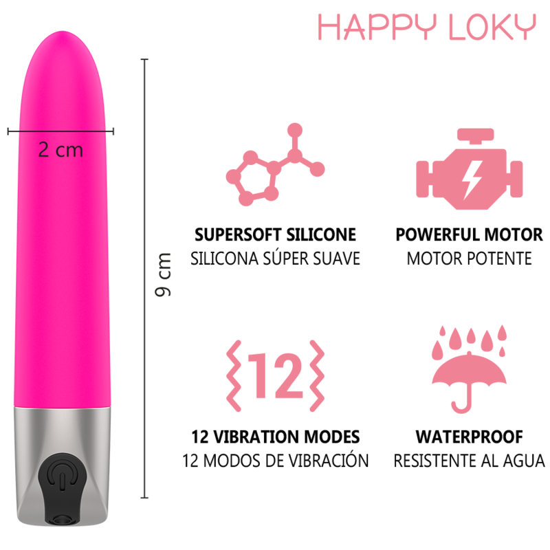 HAPPY LOKY - PIGLET MINI VIBRADOR RECARGABLE USB ROSA