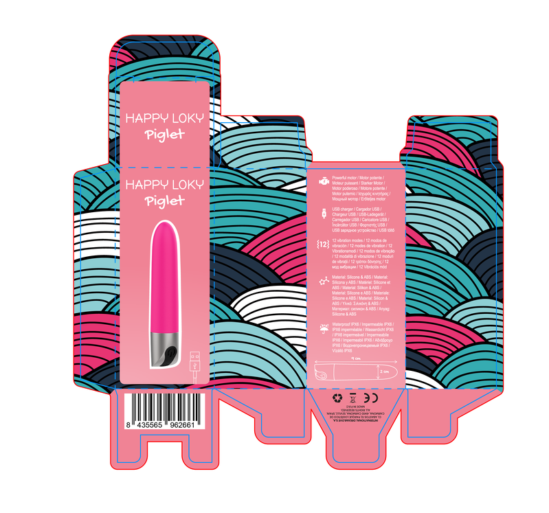 HAPPY LOKY - PIGLET MINI VIBRADOR RECARGABLE USB ROSA
