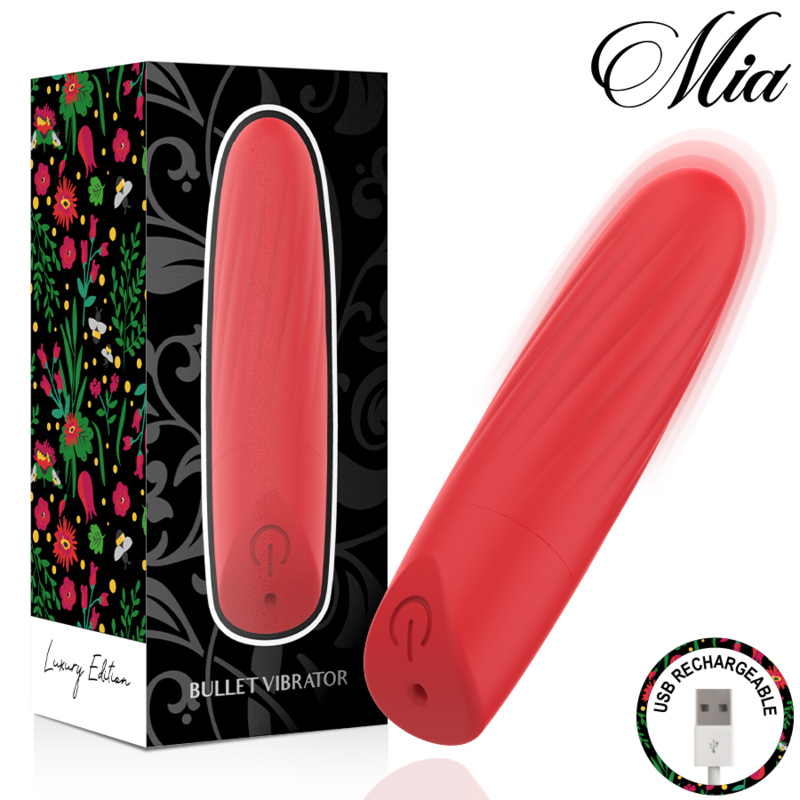 MIA - LUCY ELLEN MINI VIBRADOR RECARGABLE USB ROJO