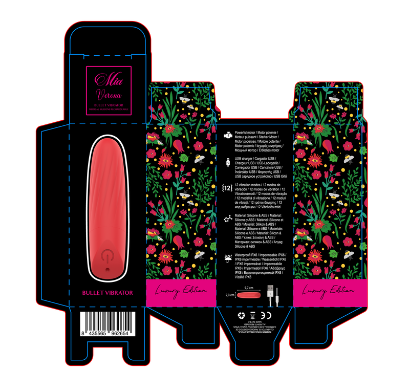 MIA - LUCY ELLEN MINI VIBRADOR RECARGABLE USB ROJO