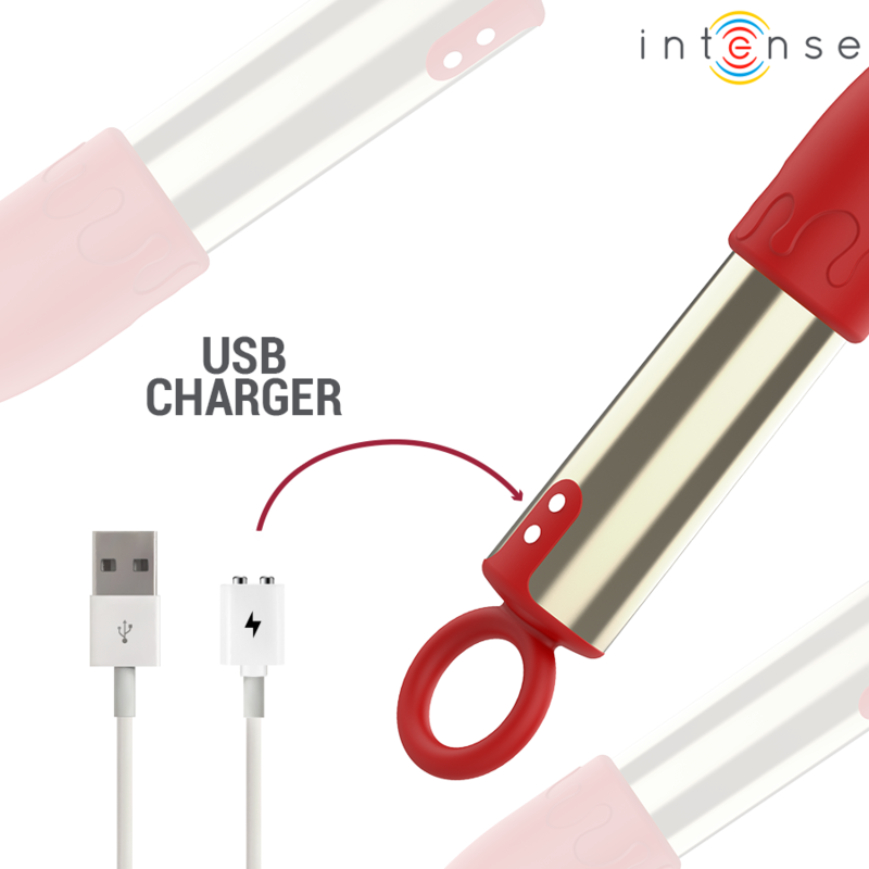 INTENSE - TOM BROCHA VIBRADORA RECARGABLE USB ROJO
