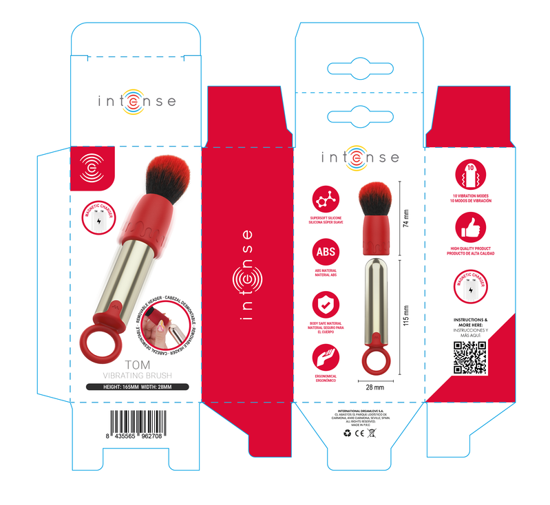 INTENSE - TOM BROCHA VIBRADORA RECARGABLE USB ROJO