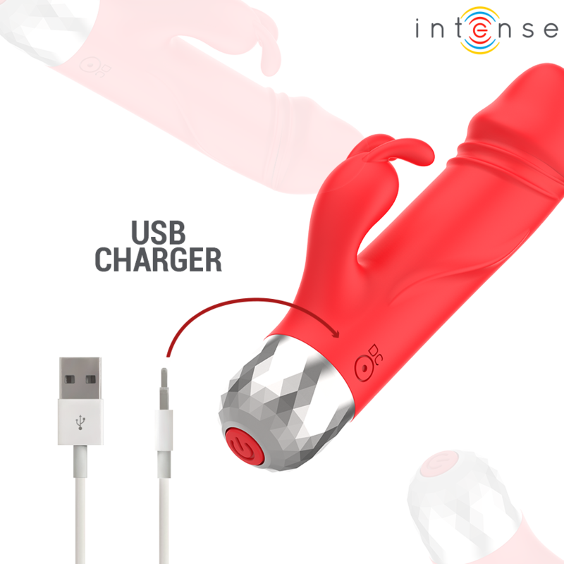 INTENSE - MIKE MINI VIBRADOR RABBIT RECARGABLE USB ROJO