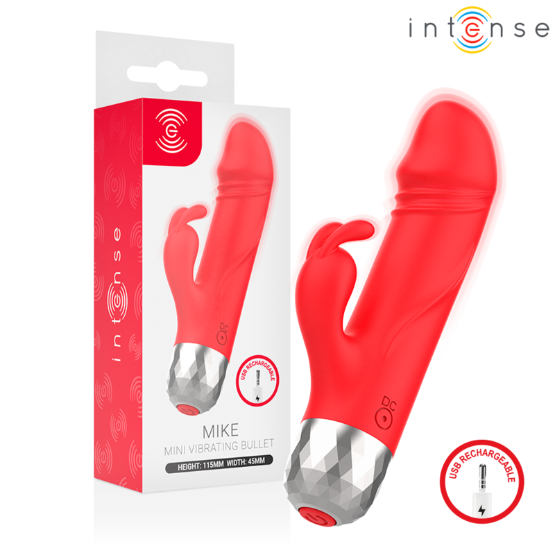 INTENSE - MIKE MINI VIBRADOR RABBIT RECARGABLE USB ROJO