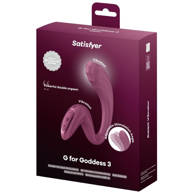 SATISFYER - G FOR GODDESS 3 VIBRADOR DOBLE ESTIMULACIÓN BURDEOS